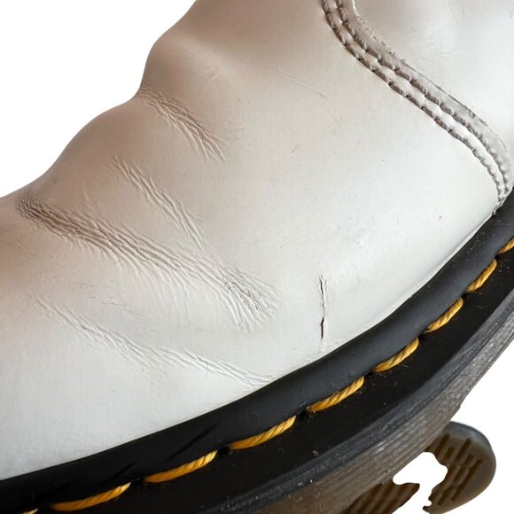 Dr Martens 2976 YS chelsea boots smooth white leather mens 10 womens 11 docs - Picture 10 of 13